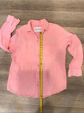 Lola River Women's Pink Button-Down Gauze Shirt